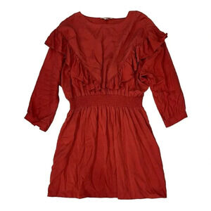 Gianni Bini Orange Tencel Mini Ruffle Kim Dress XL